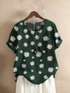 Floral Daisy Print T-shirt-74