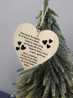 Wooden Christmas Chip Hanging Gift Plaque Tree Pendant Heart Shape Wine Bottle Decoration For Home Tags