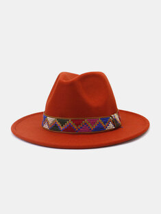 JASSY Men's Felt Fashion Outdoor Casual Sunshade Flat Brim Hat Fedora Hat Bucket Hat