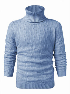 Solid Color Twisted Cable Knit Sweater-10332