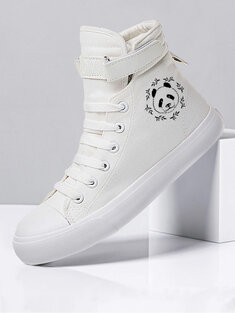 Men Chinese Panda High Top Canvas Shoes