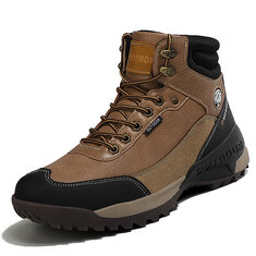 Men Outdoor Slip Resistant High Top Comfy Lace-up Casual Hiking Boots-142123
