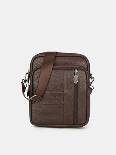 Menico Men's Calfskin Leather Business Casual Soft Wearable Shoulder Crossbody Bag