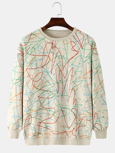 Colorful Abstract Line Printed Sweatshirts
