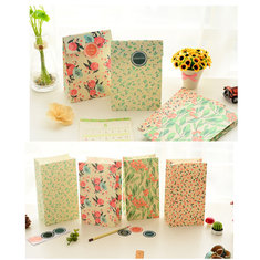 4PCS Floral Pattern Paper Best Gift Bag With Stickers Candy Gift Package Wedding Festival Supplies 