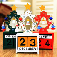 عيد الميلاد الإبداعية هدية مصغرة خشبية التقويم المنزل زخرفة الجدول مكتب ديكور