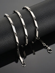 1 Pcs Titanium Steel Rectangular Shape Hip-hop Fashion Necklaces