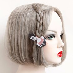 Europe Retro Headwear Vintage Girl's Cartoon Cotton Hair Clip-136842