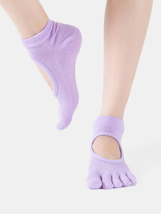 Women Pure Cotton Breathable Sweat Absorbing Sports Yoga Socks Backless Open Toe Yoga Socks