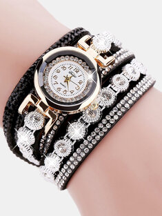 Multilayer Stylish Crystal Bracelet Watch-18869