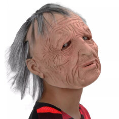 Halloween Old Man Scary Wig Mask Cosplay Scary Full Head Latex Mask Horror Party Mask