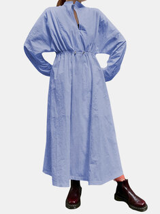 Elastic Waist Knotted Dolman Sleeve Dress-144901