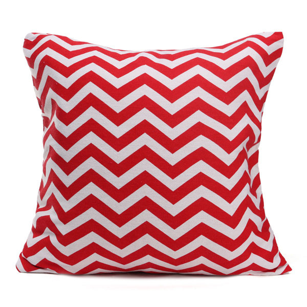 43cm x 43cm Ripple Stripes Print Linen Cushion Cover Sofa Cotton Pillow Cases