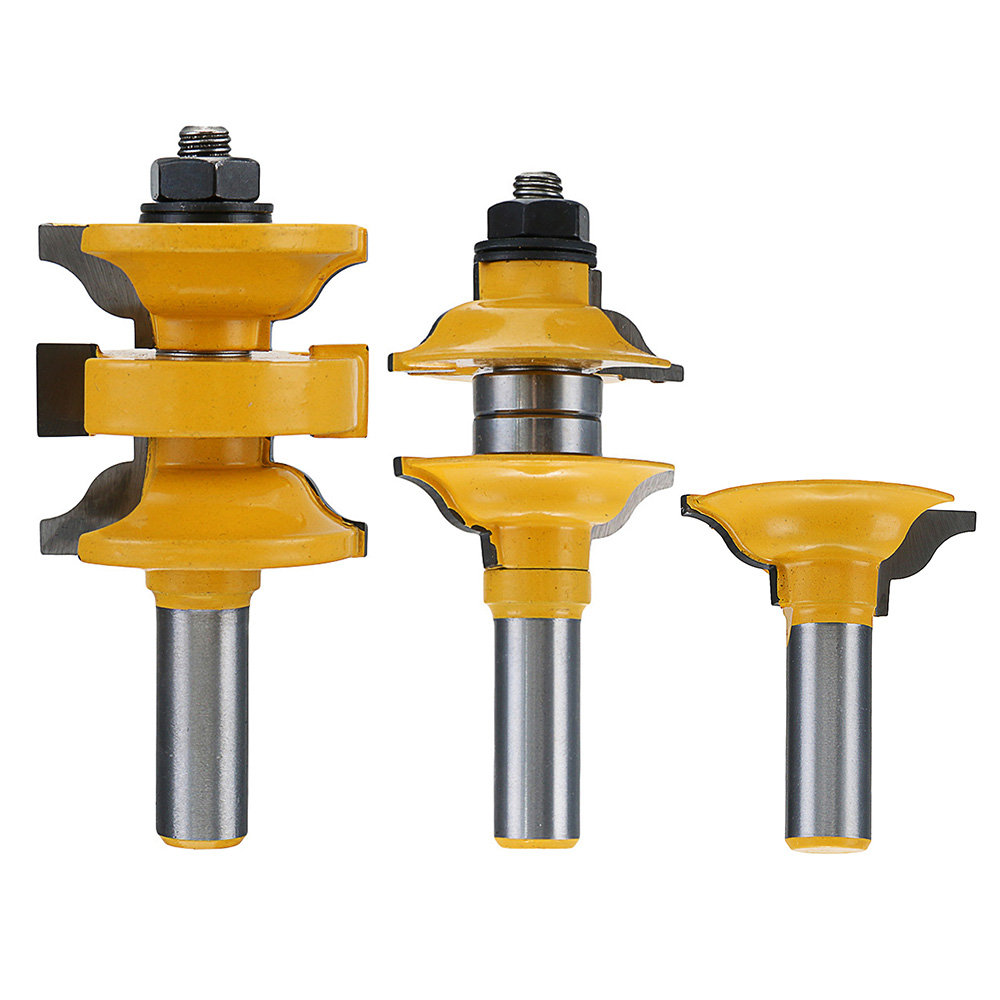 

Drillpro 3pcs 1/2 Inch Shank Entrance Rod and Ogee Router Bit Assorted R / S Router Bit Woodworking Tools
