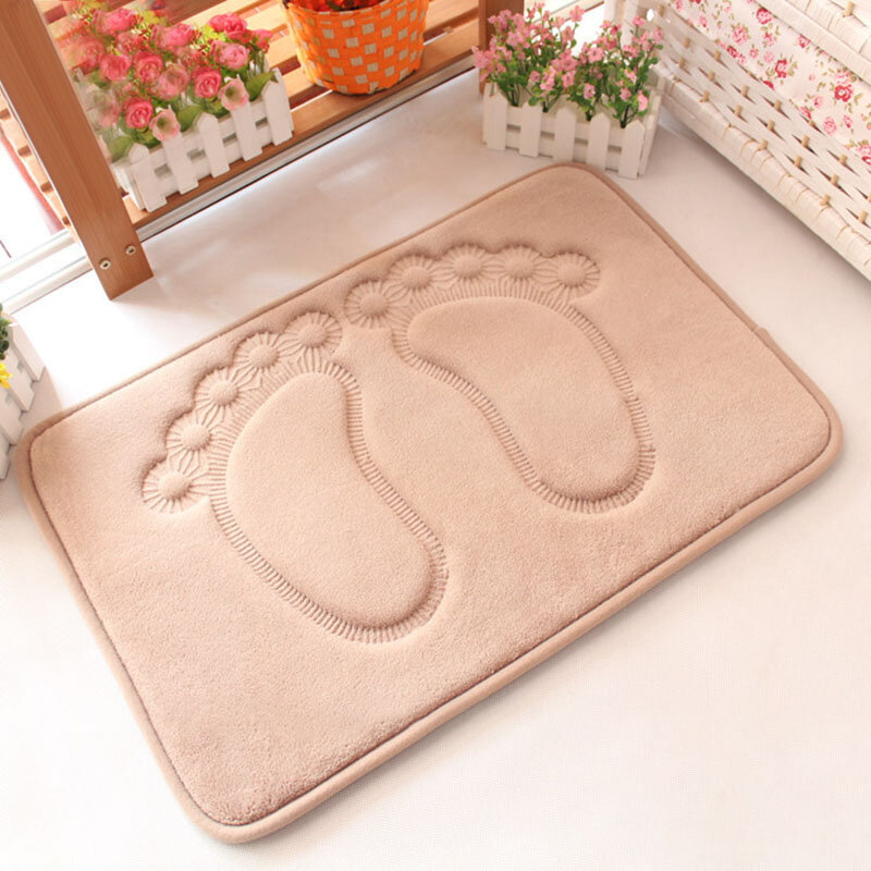 Embossed Memory Foam Carpet Feet Slip-resistant Waterproof Comfortable Absorbent Mats Doormat