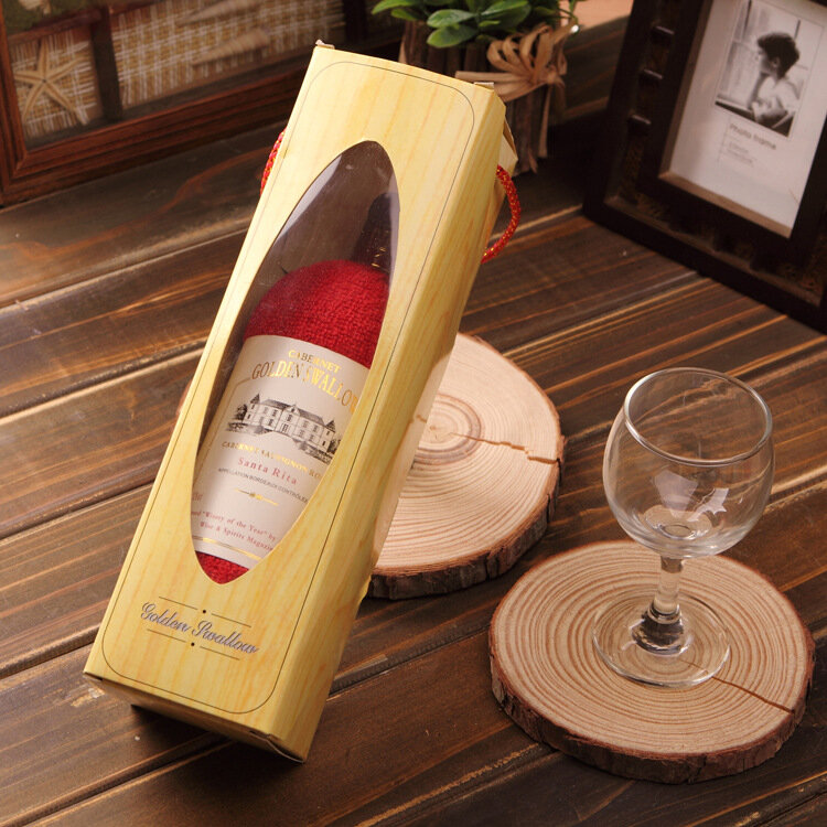 34x72cm Boxed Cotton Absorbent Wine Shape Towel Festival Valentine Weeding Gift Party  Decor