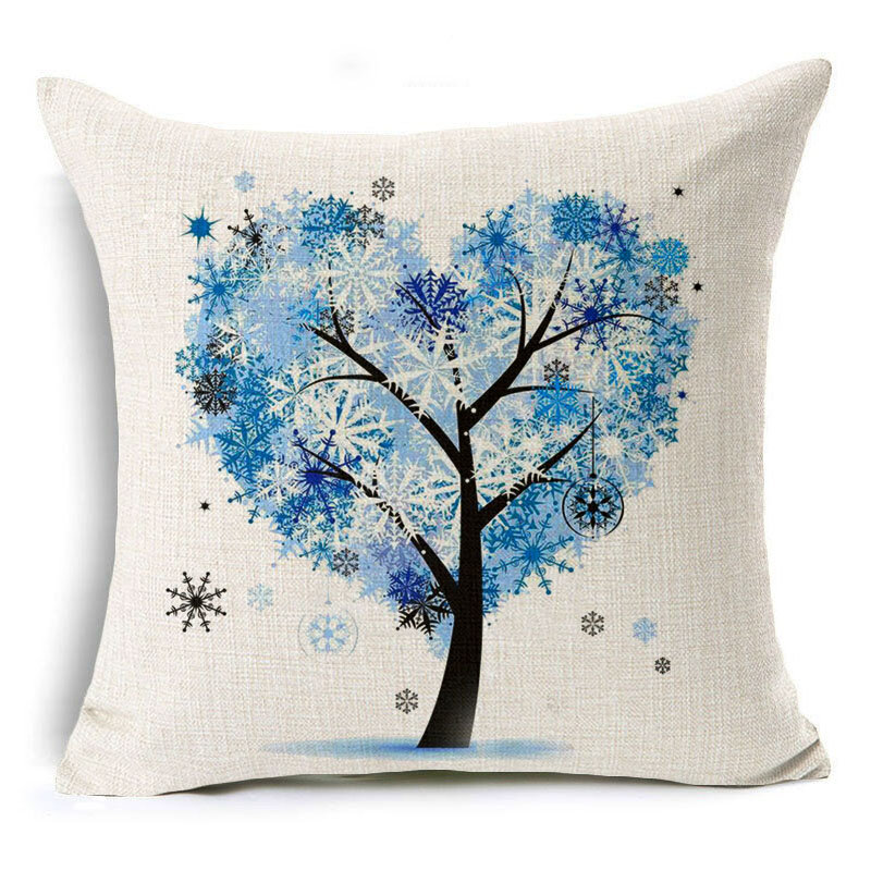 

45x45cm Tree Decorative And Homing Season Life Cotton Linen Bright Colorful Pillowcase