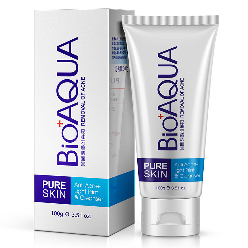 BIOAQUA Facial Cleaner Acne Remove Oil Control Face Washing Pores Deep Cleansing Moisturizing