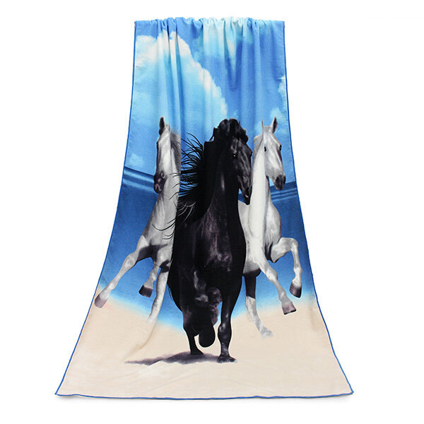 100x180cm Leopard Horses Stripe Print Absorbent Microfiber Beach Towels Quick Dry Bath Towel
