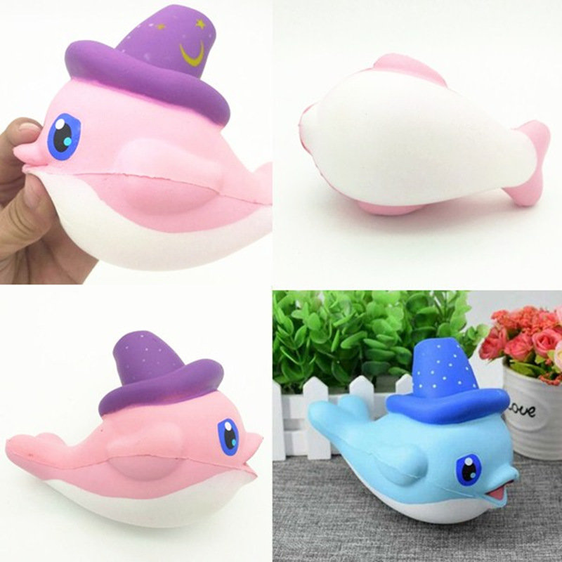 Squishy Slow Rising Kawaii Whale Soft Squeeze Cute Dolphin Cell Phone Strap Bread Cake Stretchy Toy