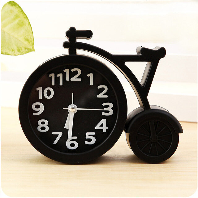 

Creative Portable Mini Mute Children Student Clock Bike Office Table Alarm Clocks Home Decor, Black