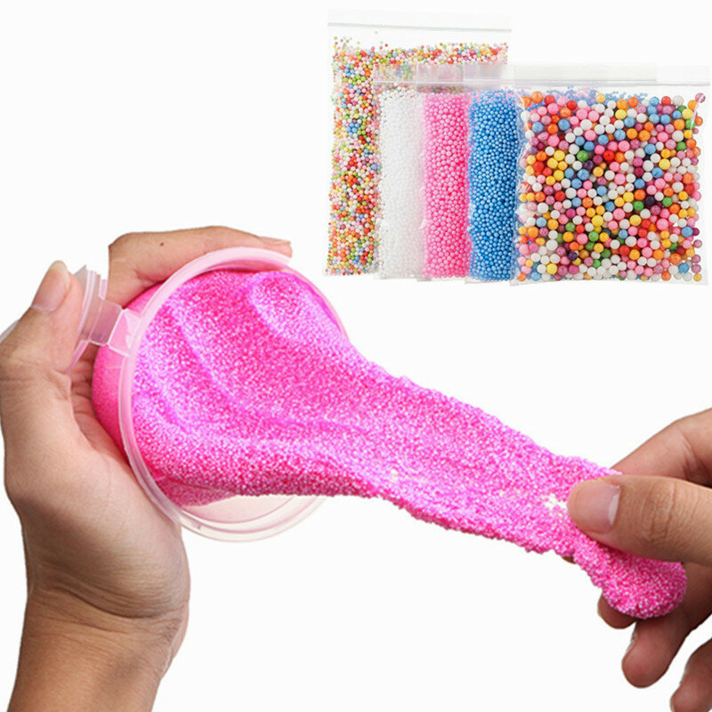 

2000PCS 2.5-3.5mm DIY Slime Foam Balls Decor Accessories Styrofoam Bead Balls, Multicolor;white;pink