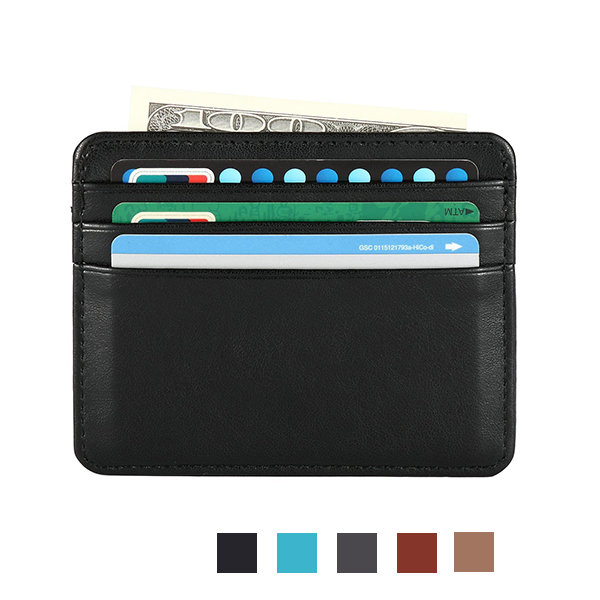 

Honana HN-PB4 Leather Slim Credit Card Case Holder Money Clip Cards Organizer, Coffee