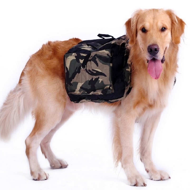 Outdoor Large Dog Bag Carrier Backpack Saddle Bags Camouflage Big Dog Travel Carriers For Hiking
