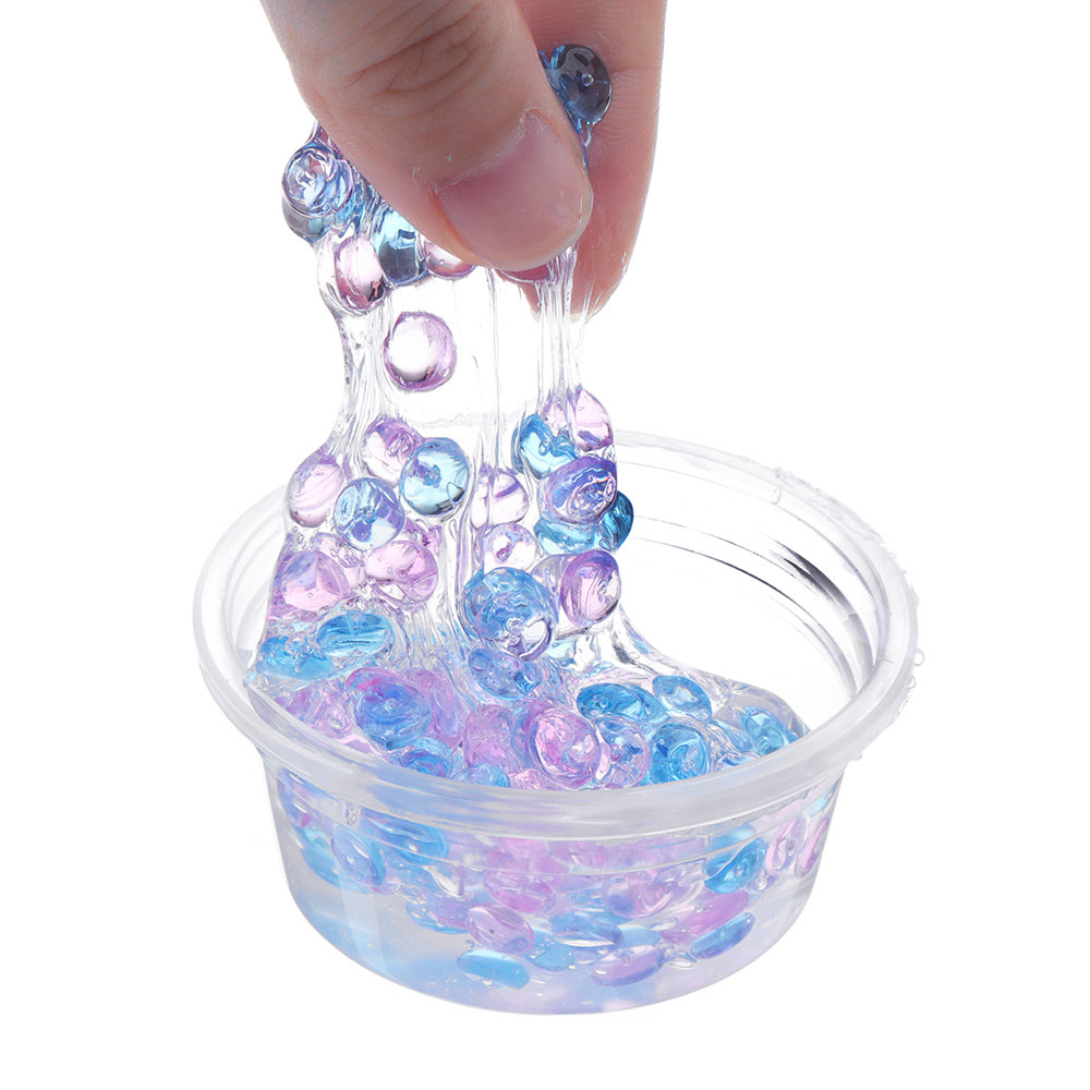 

Crystal Flat Beads Slime Decompression Clay DIY Gift Toy Stress Reliever