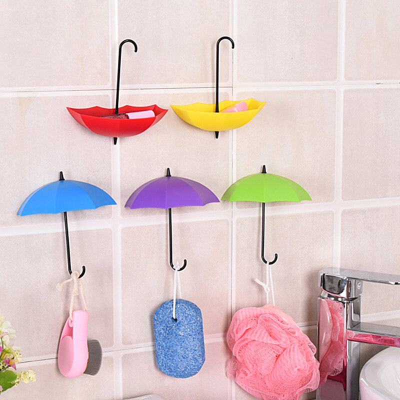 

Honana BX 3Pcs Colorful Umbrella Shaped Creative Hanger Decorative Holder Pasties Wall Hook