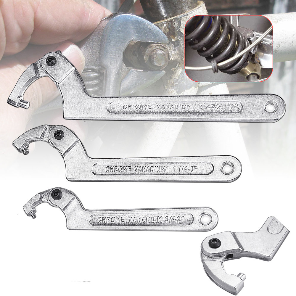 

Adjustable Hook C Type Wrench Spanner Tool Nuts Bolts Hand Tool 19-51mm 32-76mm 51-120mm with Scale