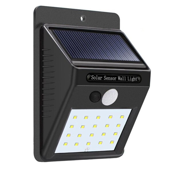Solar Power 20 LED PIR Motion Sensor Wall Light Waterproof  Outdoor Path Yard Garden Security Lamp 