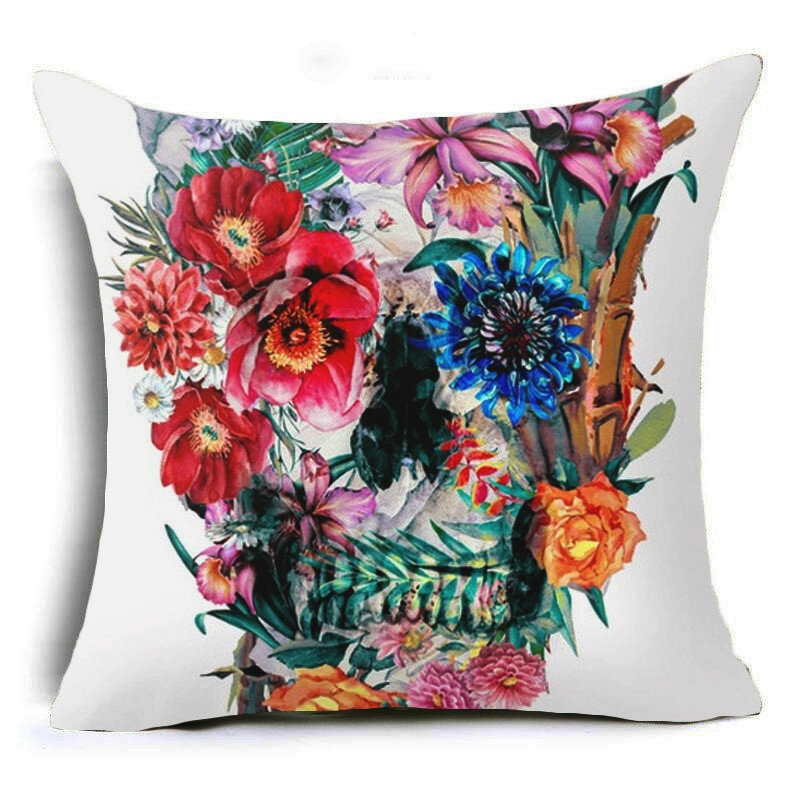 45x45cm Home Decoration Oil Painting Animals and Skull 6 Optional Patterns Pillow Case
