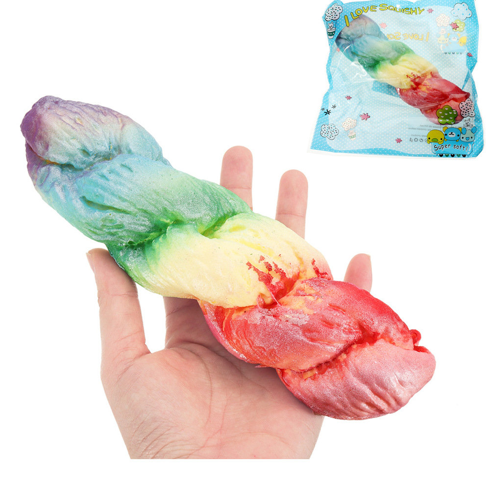 Regenbogen-Twist-Brot Squishy langsam steigend mit Verpackensammlungs-Geschenk-weichem Spielzeug
