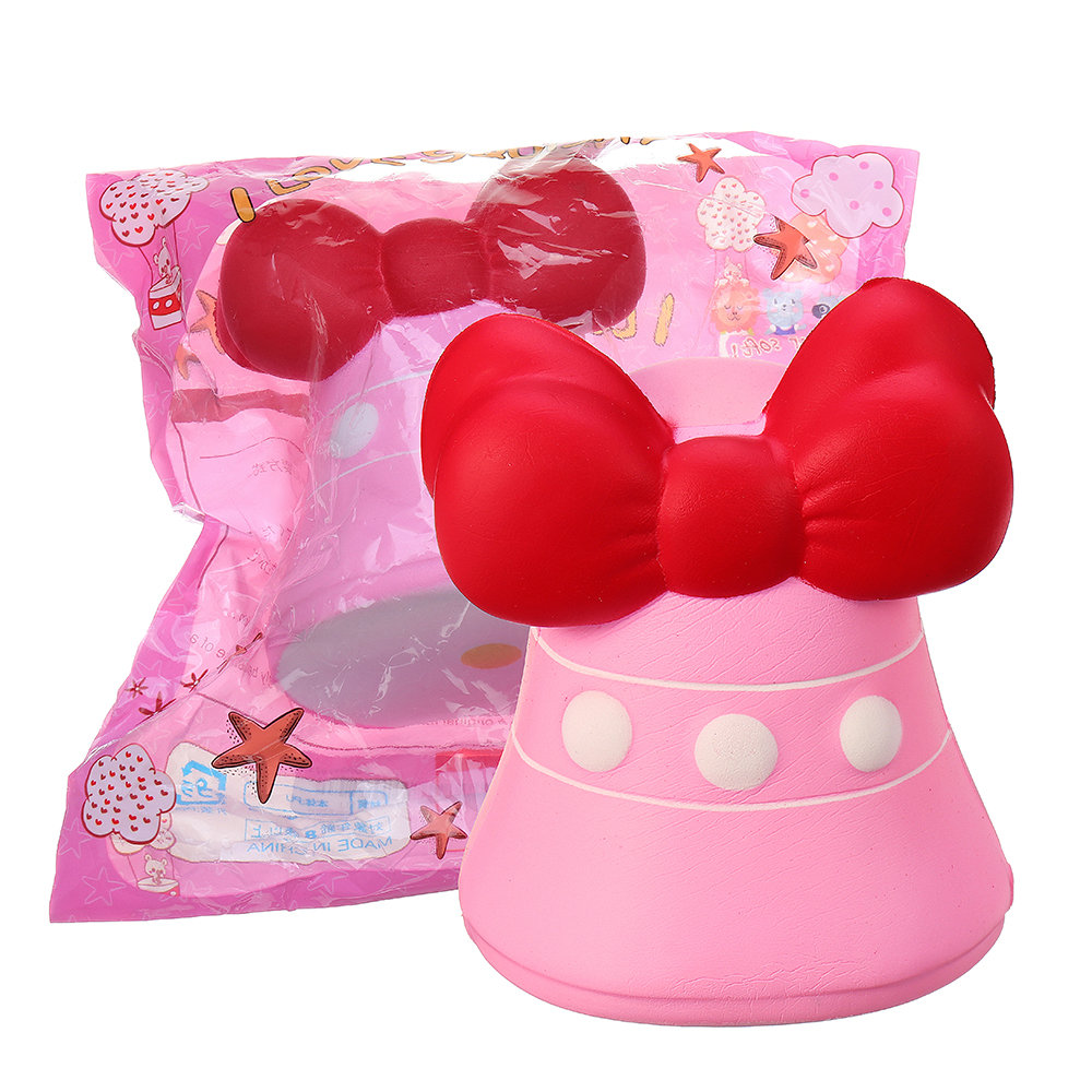 Bow-Knot Bell Squishy Jumbo Slow Rising Soft Toy Gift Collection With Packaging  