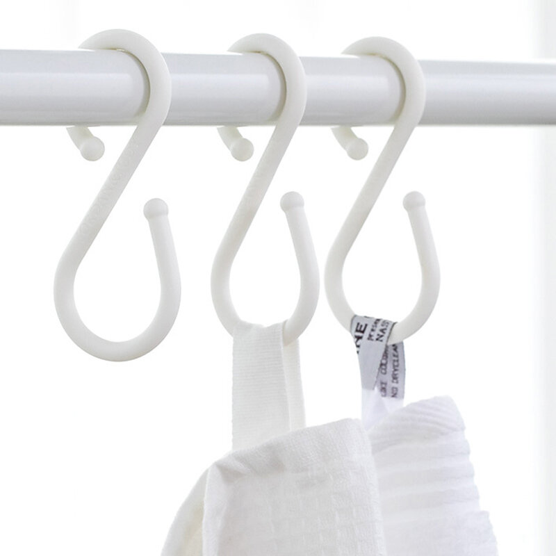 Xiaomi Mi 10Pcs S Shape Double Hooks White Clothes Hanger For Bathroom Kitchen 