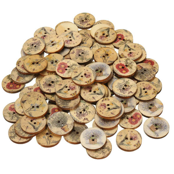 100pcs Wooden Flower Sewing Buttons DIY Craft Bag Hat Clothes Decoration Sewing Button от Newchic WW