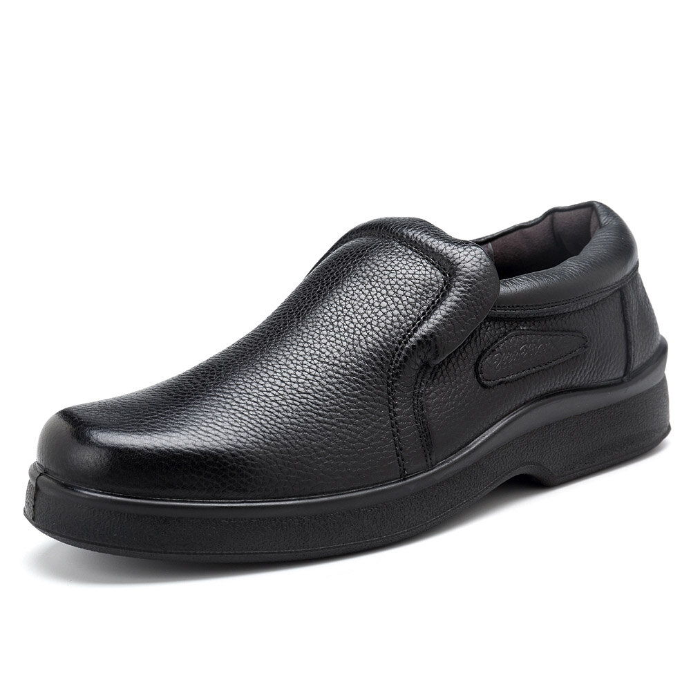Men Genuine Leather Slip Resistant Wearable Slip On Casual Shoes