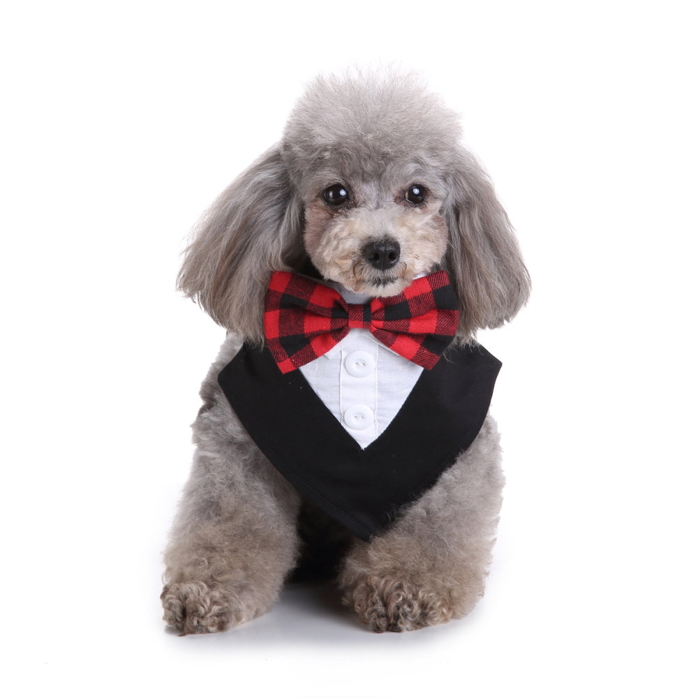 Formal Dog Tuxedo Bandana Ties Adjustable Neckerchief Pet Bow Tie for Wedding Party