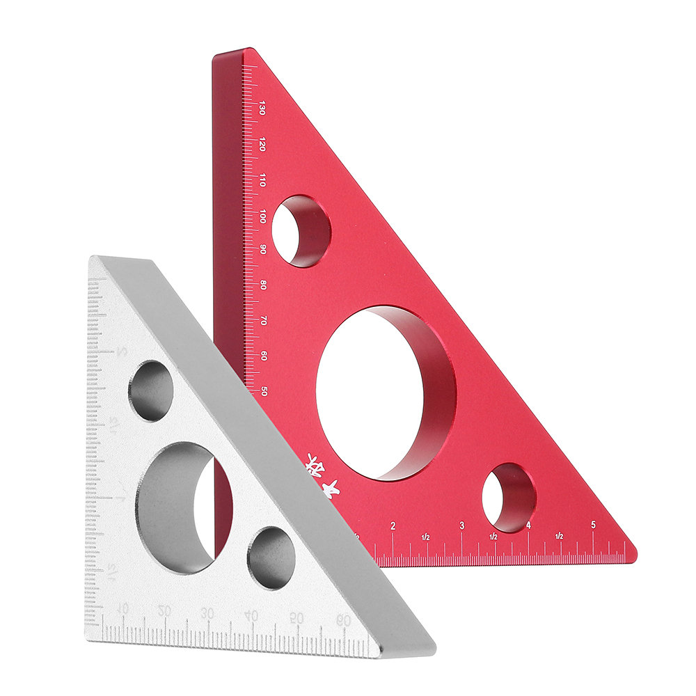 

90 Degrees Aluminum Alloy Height Ruler Metric Inch Woodworking Triangular Ruler