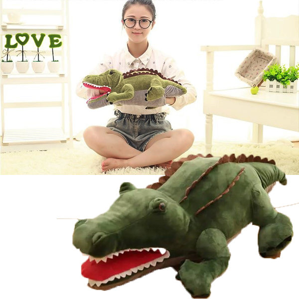 55cm Cute Cartoon Plush Green 3D Crocodile Shape Warm Hand Pillow Kids Toy Creative Gift