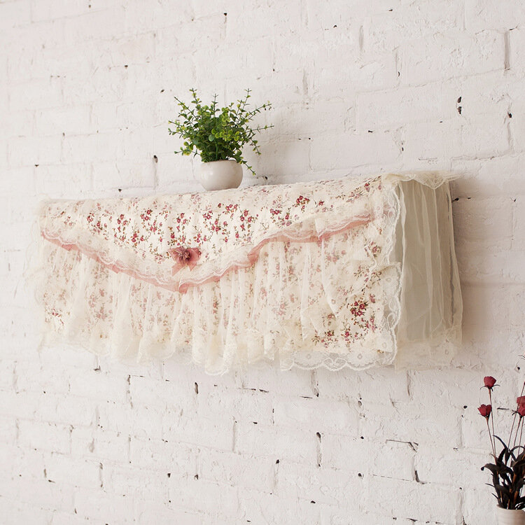 Tela de encaje pastoral cubierta de gancho de flores cubierta de polvo de algodón cubierta de aire acondicionado