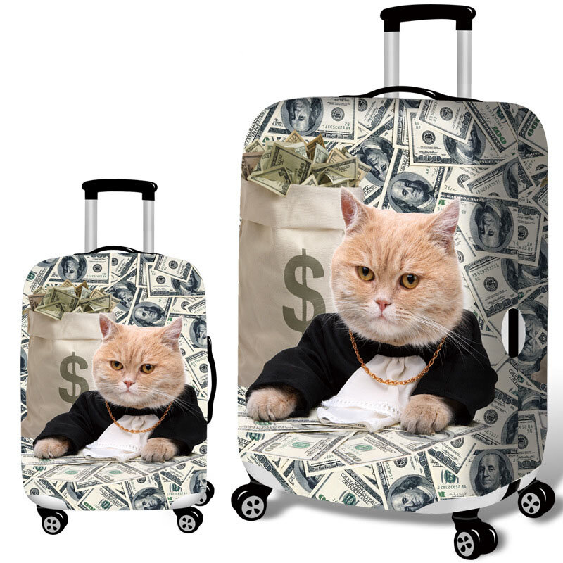 Honana 3D Spoof Cat مطاط غطاء حقيبة سفر حامي حقيبة