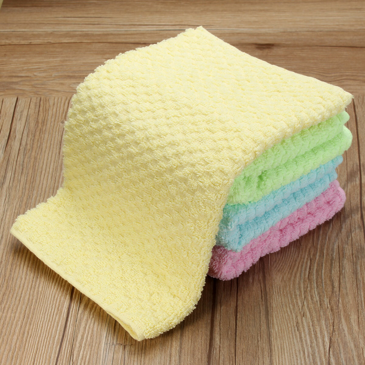 

72x31cm Absorbent Cotton Jacquard Weave Towel For Home Camping Travelling, Green;yellow