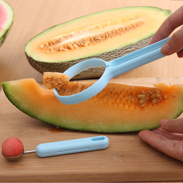 Honana CF-SP02 2 Pcs / ensemble Fruits Scoops Peeler Cuillère Cutter Melons Ball Gadget De Cuisine