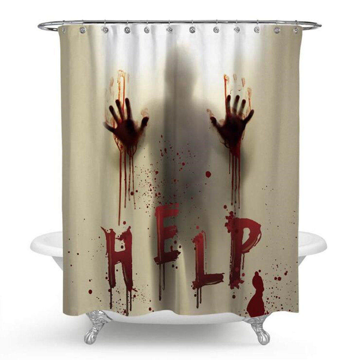 Halloween Horror Bloody Hands Helps Waterproof Shower Curtains Bathroom Decor