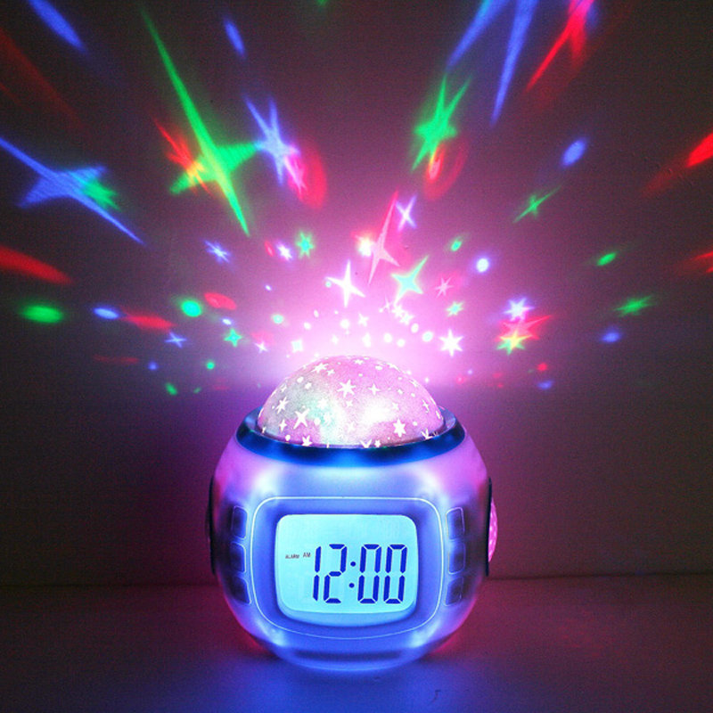 

Loskii DX-007 Music Star Sky Digital Clock Led Projector Alarm Clock Calendar Colorful Night Light