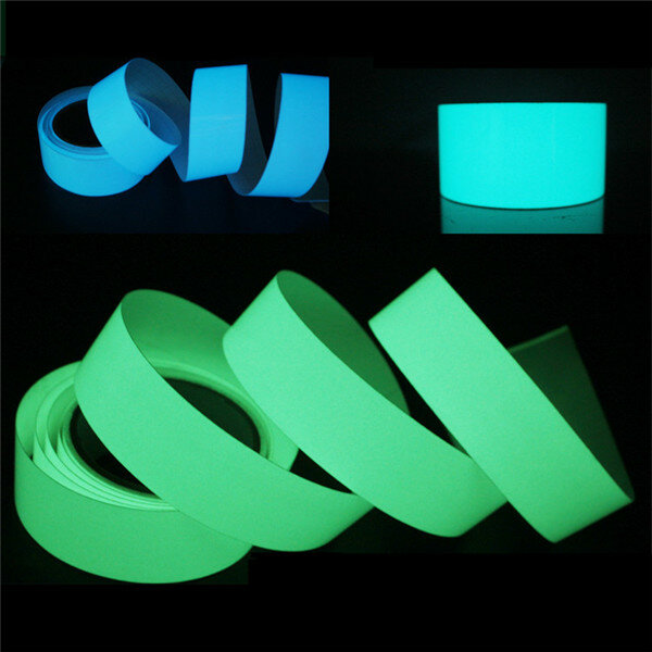 

5mx15mm Luminous Tape Self-adhesive Green Blue Glowing In The Dark Safety Stage Home Decor, Blue;light blue;green