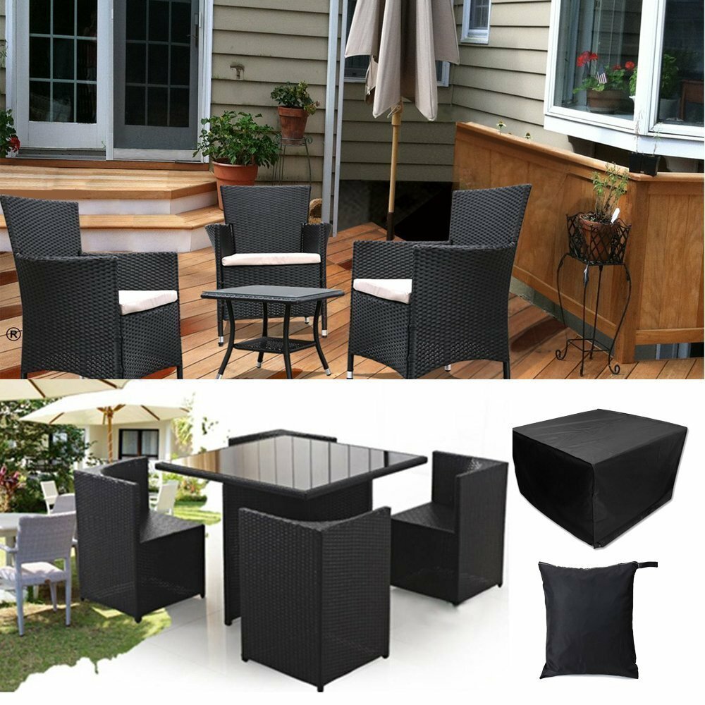 Garden Patio Rectangular Table Chairs Protective Cover Waterproof Dustproof Folding Furnitur Cover