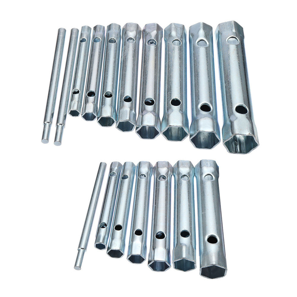 6Pcs 8-19mm/10pcs 6-22mm Metric Tubular Box Wrench Set Tube Bar Spark Plug Spanner